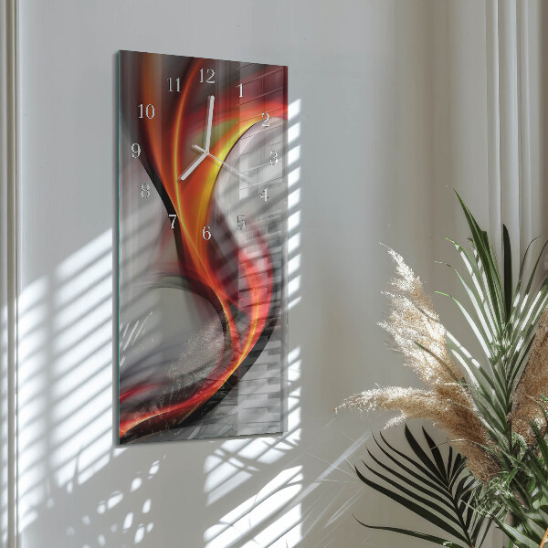 Ceas vertical de perete din sticlă Abstracție