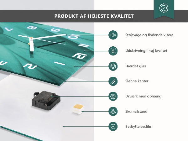 Ceas vertical de perete din sticlă Model de violă