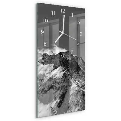 Ceas vertical de perete din sticlă Munte