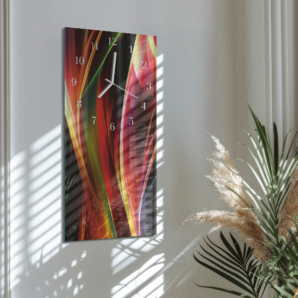 Ceas vertical de perete din sticlă Abstracție