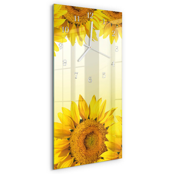 Ceas vertical de perete din sticlă Floarea-soarelui