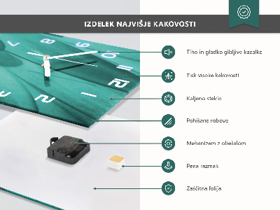 Ceas vertical de perete din sticlă Dansator la bară