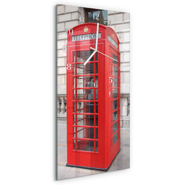 Ceas vertical de perete din sticlă Telefon public