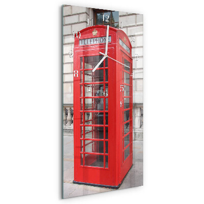 Ceas vertical de perete din sticlă Telefon public