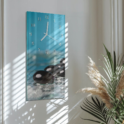 Ceas vertical de perete din sticlă Pietre