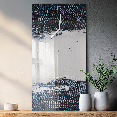 Ceas vertical de perete din sticlă Abstracție