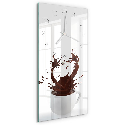 Ceas vertical de perete din sticlă Cafea