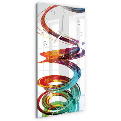 Ceas vertical de perete din sticlă Spirală