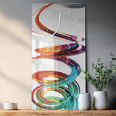 Ceas vertical de perete din sticlă Spirală