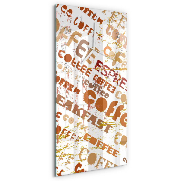 Ceas vertical de perete din sticlă Cafea