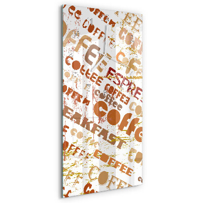 Ceas vertical de perete din sticlă Cafea