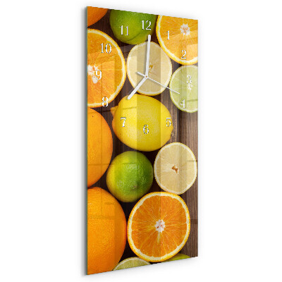 Ceas vertical de perete din sticlă Fructe