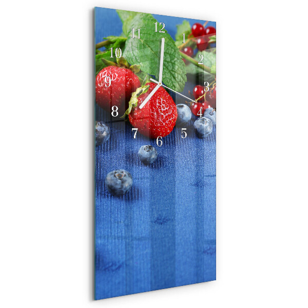 Ceas vertical de perete din sticlă Fructe de pădure