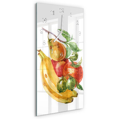 Ceas vertical de perete din sticlă Fructe