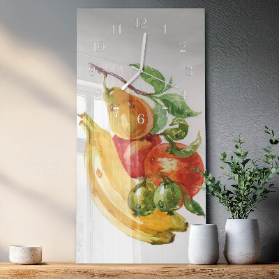 Ceas vertical de perete din sticlă Fructe