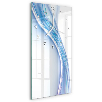 Ceas vertical de perete din sticlă Abstracție albastră