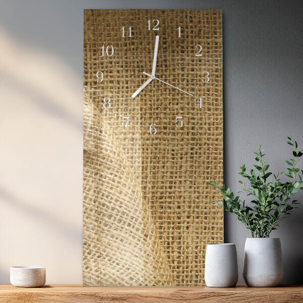 Ceas vertical de perete din sticlă Material textil