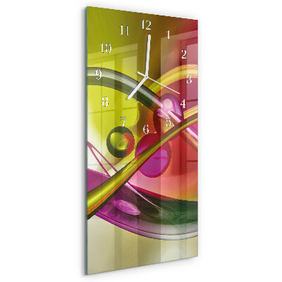 Ceas vertical de perete din sticlă Abstracție