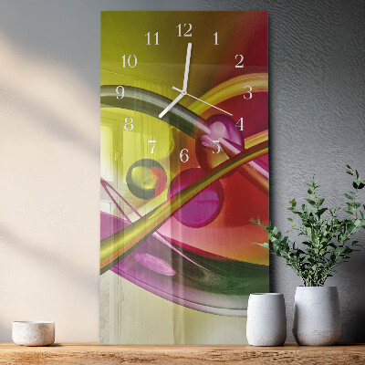Ceas vertical de perete din sticlă Abstracție