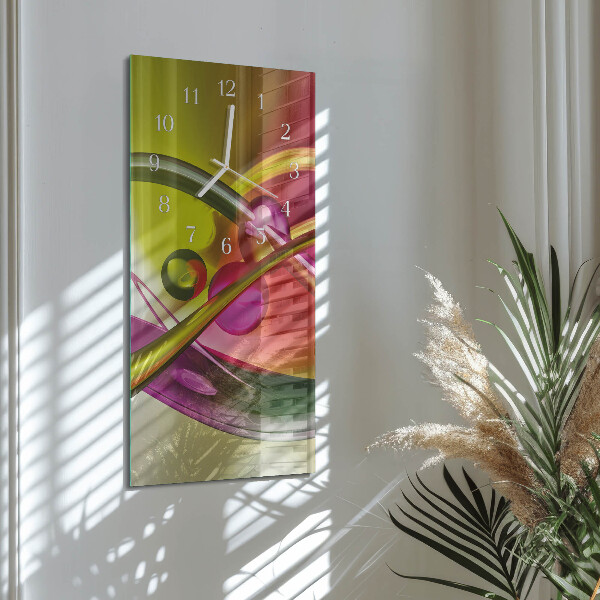 Ceas vertical de perete din sticlă Abstracție