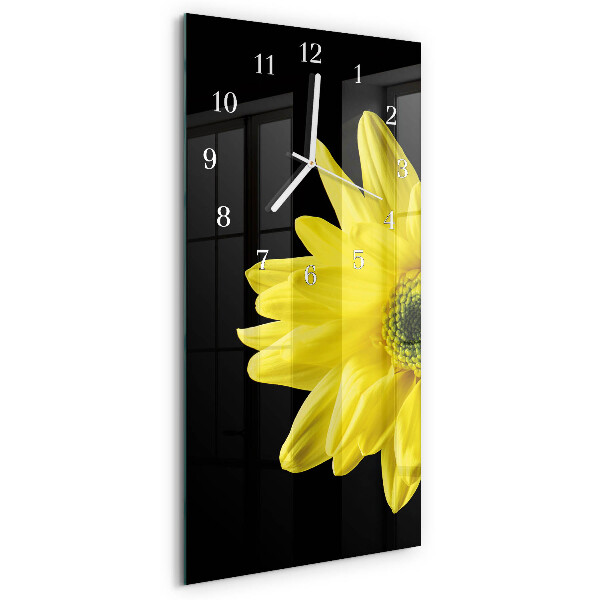 Ceas vertical de perete din sticlă Floare