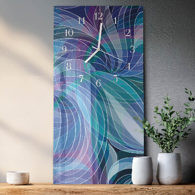 Ceas vertical de perete din sticlă Abstracție