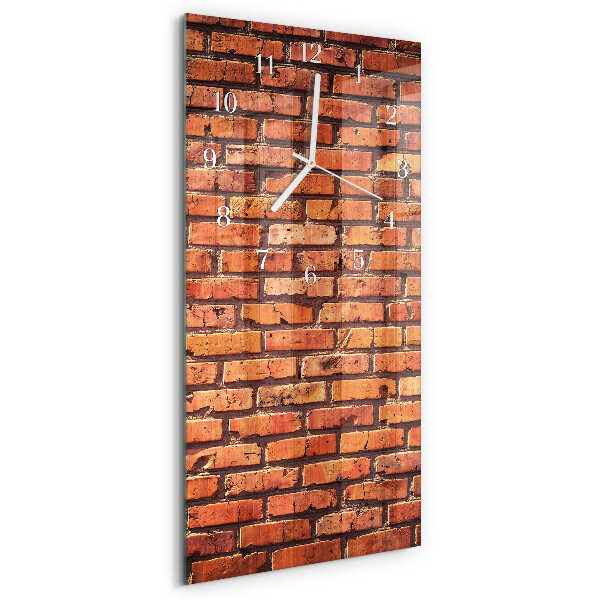 Ceas vertical de perete din sticlă Zid de cărămidă