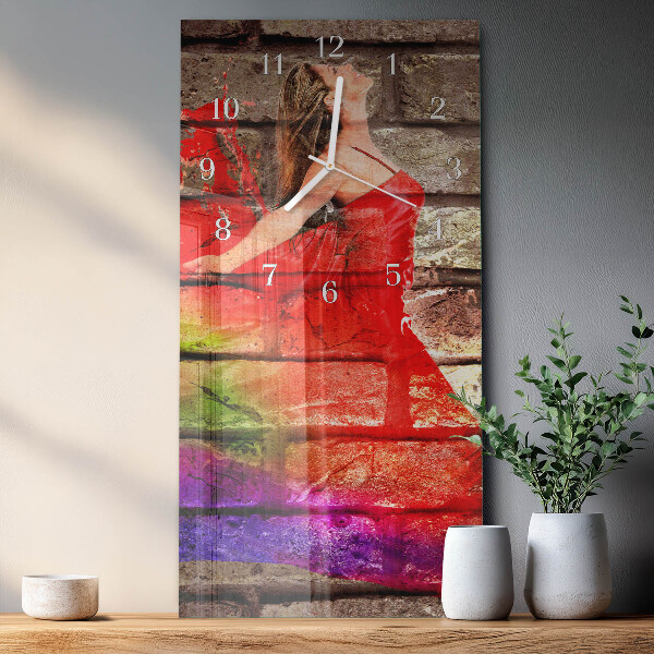 Ceas vertical de perete din sticlă Cărămidă
