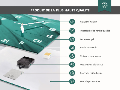 Ceas orizontale de perete din sticlă Pahar de vin