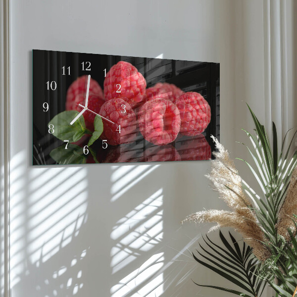 Ceas orizontale de perete din sticlă Zmeură