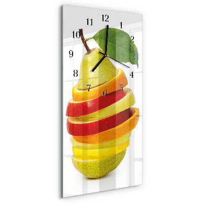 Ceas din sticlă dreptunghiular vertical Fructe