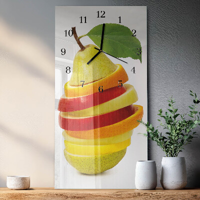 Ceas din sticlă dreptunghiular vertical Fructe