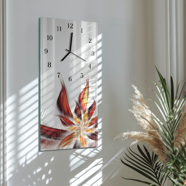 Ceas din sticlă dreptunghiular vertical Floare