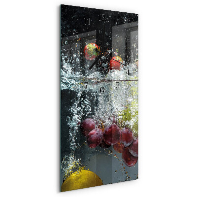 Ceas din sticlă dreptunghiular vertical Fructe