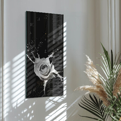 Ceas din sticlă dreptunghiular vertical Trandafir