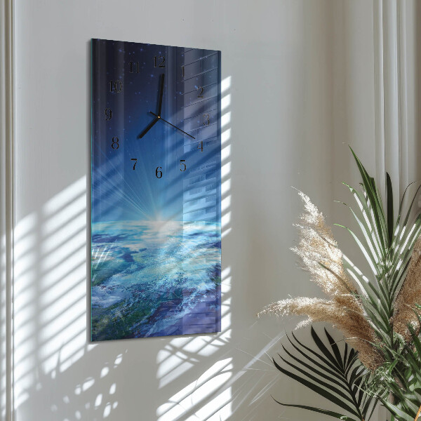 Ceas din sticlă dreptunghiular vertical Universul Pământului