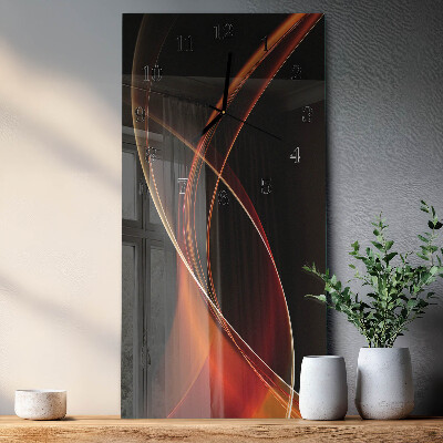 Ceas din sticlă dreptunghiular vertical Linii abstracte