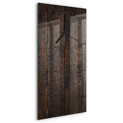 Ceas din sticlă dreptunghiular vertical Lemn