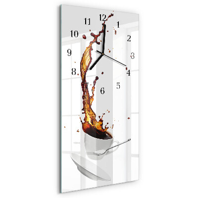 Ceas din sticlă dreptunghiular vertical Cafea