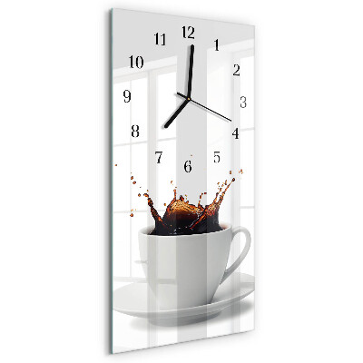Ceas din sticlă dreptunghiular vertical Cafea