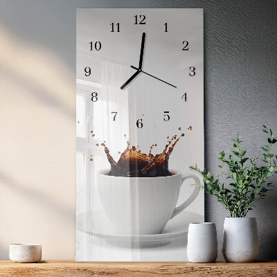 Ceas din sticlă dreptunghiular vertical Cafea