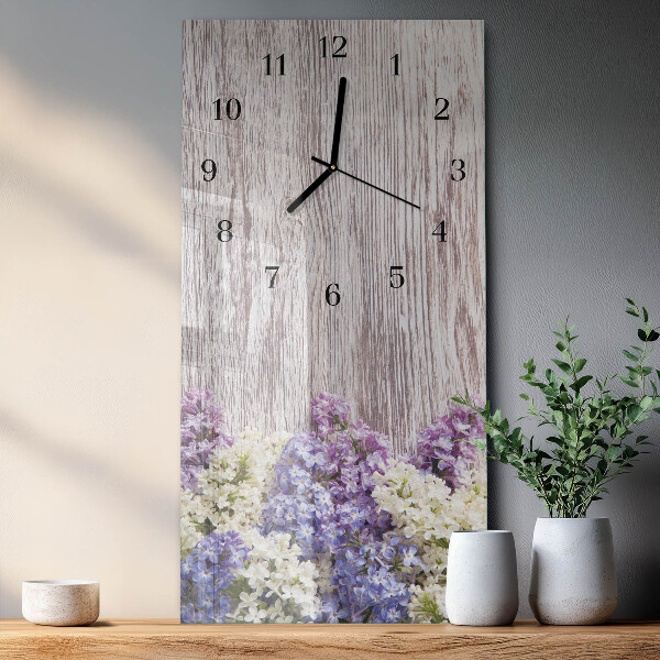 Ceas din sticlă dreptunghiular vertical Liliac