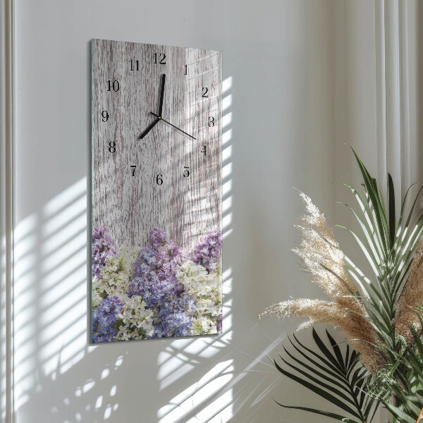 Ceas din sticlă dreptunghiular vertical Liliac