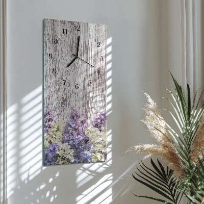 Ceas din sticlă dreptunghiular vertical Liliac