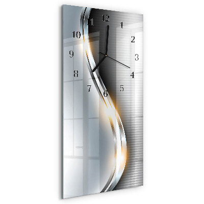 Ceas din sticlă dreptunghiular vertical Abstracție metalică