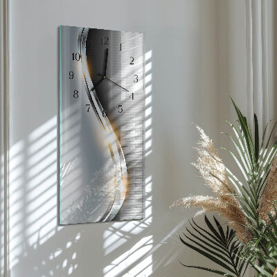 Ceas din sticlă dreptunghiular vertical Abstracție metalică