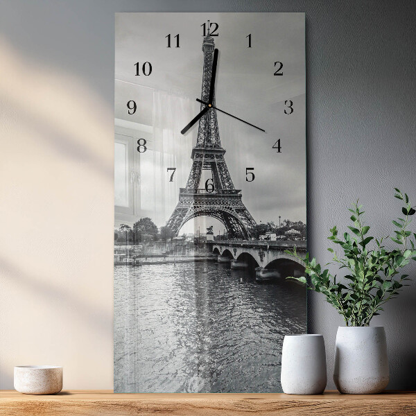 Ceas din sticlă dreptunghiular vertical Vedere a Turnului Eiffel