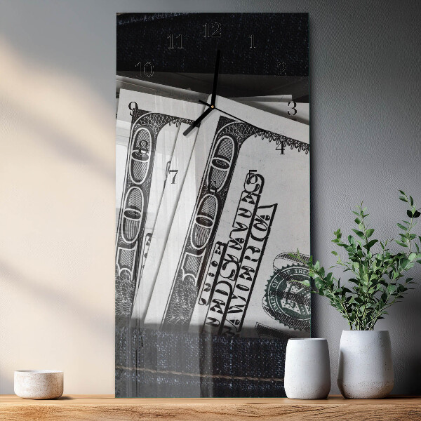 Ceas din sticlă dreptunghiular vertical Bancnote