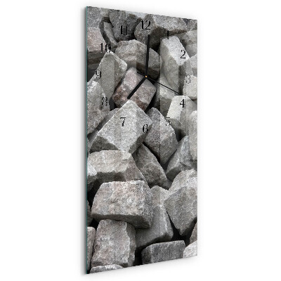 Ceas din sticlă dreptunghiular vertical Pietre
