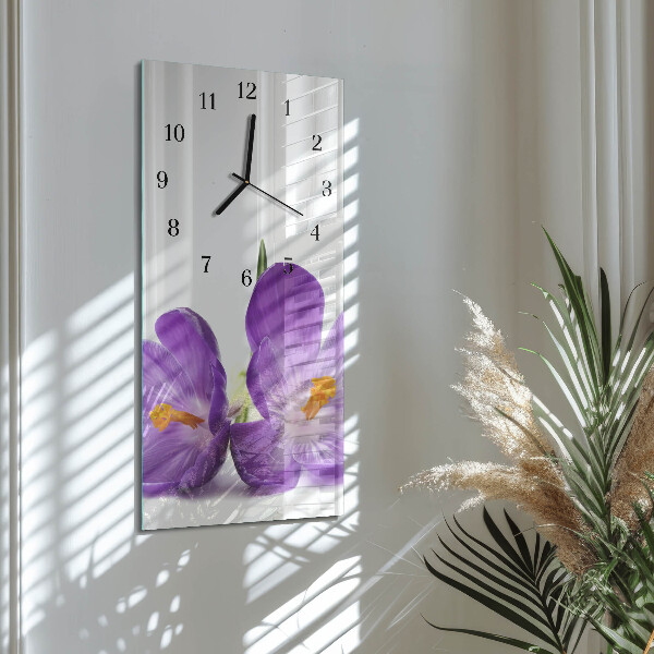Ceas din sticlă dreptunghiular vertical Floare